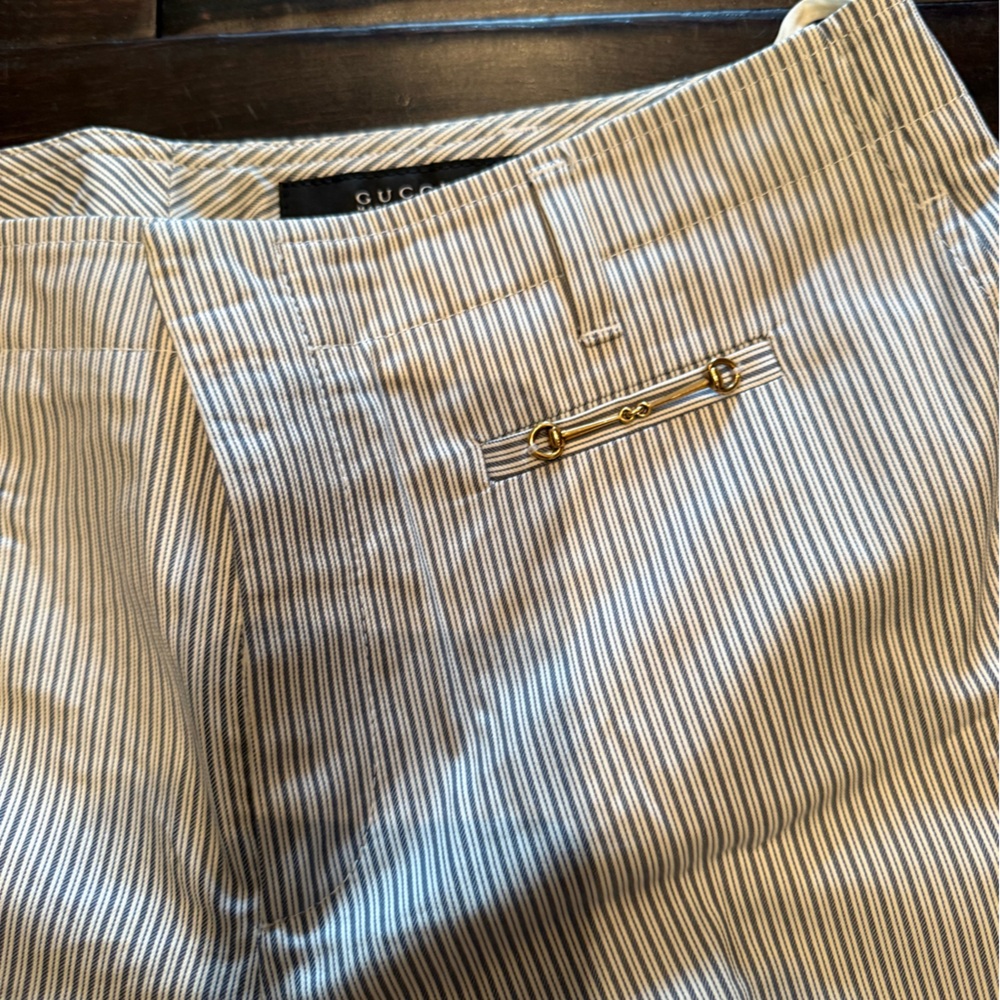 Gucci horsebit Beige and White Striped Trousers - Picture 5 of 5